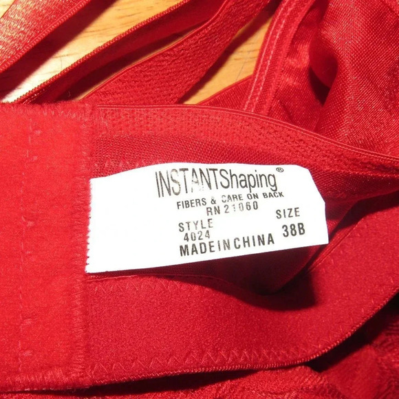 INSTANTShaping Red Lace Bra Size 38B - Picture 4 of 4
